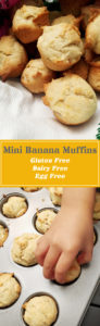 mini banana muffins made with a three year old