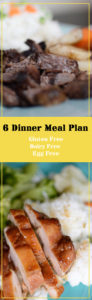 six dinner meal plan gluten free and dairy free
