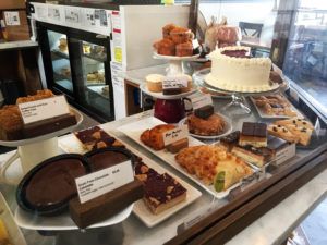 Pastry case at Nuflours with lots of pastries