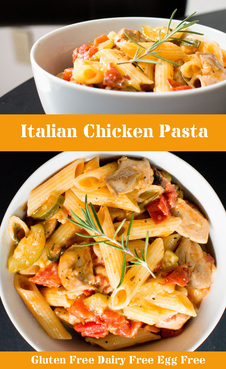 Italian Gluten free dairy free pasta pin for pinterest