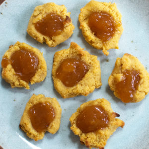 Thumbprints with Mango Guava Jam Gluten Free Vegan and Soy Free