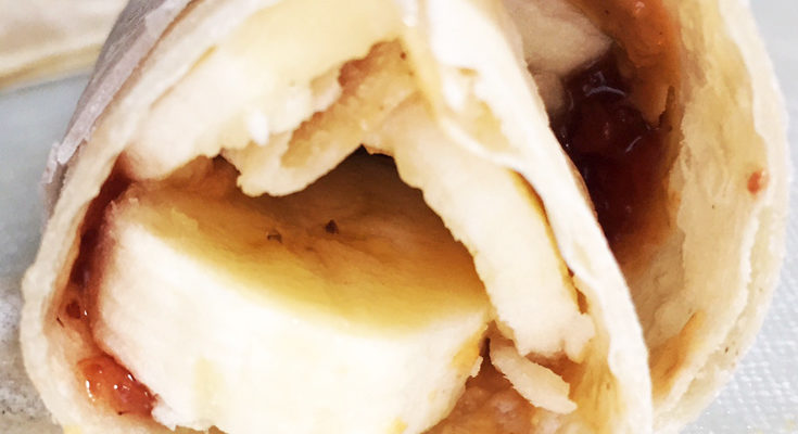 Peanut Butter and Jelly with Banana Roll Up Wrap